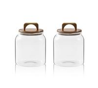 Sweejar Glass Jars for Laundry Room Organization, Half-Gallon Laundry Pods Container, Glass Food Storage Jars with Airtight Lid, 2 Pack, Hand Lid