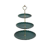 Sweejar Home 3 Tier Ceramic Cake Stand, Tiered Wedding Dessert Cupcake Stand for Tea Party Food Server Display (Jade)