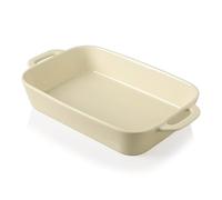 Sweejar Home Ceramic Bakeware Set, 9x13 In Rectangular Baking Dish for Cooking, Kitchen, Cake Dinner, Banquet and Daily Use, Casserole Dishes for Oven Porcelain Baking Pans（Beige)