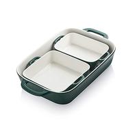 Sweejar Home Ceramic Bakeware Set, Rectangle Baking Pan for Cooking, Kitchen, Cake Dinner, Banquet and Daily Use, 32cm x 22cm Porcelain Bakeware (Jade)