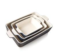Sweejar Home Ceramic Bakeware Set, Rectangular Baking Dish Lasagna Pans for Cooking, Kitchen, Cake Dinner, Banquet and Daily Use, 30 x 20 x 7 cm of Casserole Dishes (Navy new)