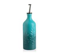Sweejar Home Ceramic Olive Oil Dispenser Bottle, 570ml Relief Opaque Oil Cruet Protects To Reduce Oxidation, Suitable For Storage Of Oil, Vinegar, Soy Sauce, Coffee Syrup, Liquids (Gradient Blue)