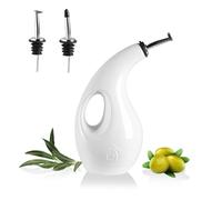 Sweejar Home Ceramic Olive Oil Dispenser Bottle, Opaque Cruet Protects EVOO Oil to Reduce Oxidation, Suitable for Storage Vinegar, Coffee Syrups, Liquids 24 Ounce (White)
