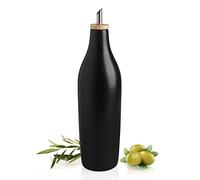Sweejar Home Ceramic Olive Oil Dispenser Bottle, Opaque Oil Cruet Protects Oil to Reduce Oxidation, Suitable For Storage Of Oil, Vinegar, Coffee Syrups & Other Liquids 480ml, Pack of 1(Black)