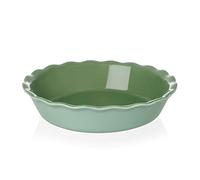 Sweejar Home Ceramic Pie Dishes for The Oven, Pie Pan for Baking, 26cm Round Baking Dish for Dinner, Non-Stick Pie Plate with Soft Wave Edge for Apple Pie, Pumpkin Pie, Pot Pies (Green)