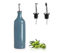 Sweejar Home Large Ceramic Olive Oil Dispenser Bottle, 680ml Opaque Cruet Protects Reduce Oxidation, Suitable For Storage Of Oil, Vinegar, Soy Sauce & Other Liquids for Kitchen Cooking (Fog blue)