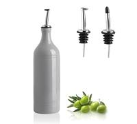 Sweejar Home Large Ceramic Olive Oil Dispenser Bottle, Opaque Oil Cruet Protects Oil to Reduce Oxidation, Suitable For Storage Of Oil, Vinegar, Soy Sauce & Other Liquids, Pack of 1, 680ml (Gray)