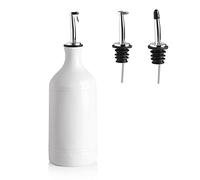 Sweejar Home Porcelain Olive Oil Dispenser Bottle, 460ml, White, Suitable for Storage of Oil, Vinegar, Soy Sauce and Other Liquids, Reusable, Dishwasher Safe