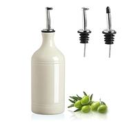 Sweejar Home Porcelain Olive Oil Dispenser Bottle, Opaque Oil Cruet Protects Oil To Reduce Oxidation, Suitable For Storage Of Oil, Vinegar, Soy Sauce And Other Liquids, 1 Piece, 460ml(Beige)