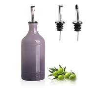 Sweejar Home Porcelain Olive Oil Dispenser Bottle, Suitable for Storage of Oil, Vinegar, Soy Sauce and Other Liquids, Reusable, Dishwasher Safe, 1 Piece, 460ml(Gradient Purple)