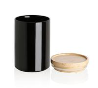 Sweejar Kitchen Canisters Ceramic Food Storage Jar, Stackable Containers with Airtight Seal Wooden Lid for Serving Coffee Bean, Flour, Tea, Cookies and More - 58 Fl Oz(Black)