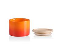 Sweejar Kitchen Canisters Ceramic Food Storage Jar, Stackable Containers with Airtight Seal Wooden Lid for Serving Ground Coffee, Tea, Sugar, Spice and More - 5 Fl Oz(Gradient Orange)