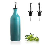Sweejar Large Ceramic Olive Oil Dispenser Bottle, Opaque Oil Cruet Protects Oil to Reduce Oxidation, Storage Oil, Vinegar, Soy Sauce & Other Liquids, Pack of 1, 24 Fl Oz (Gradient Blue)