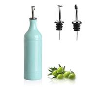 Sweejar Large Ceramic Olive Oil Dispenser Bottle, Opaque Oil Cruet Protects Oil to Reduce Oxidation, Suitable for Storage Oil, Vinegar, Soy Sauce & Other Liquids, Pack of 1, 24 Fl Oz (Turquoise)