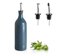 Sweejar Large Ceramic Olive Oil Dispenser Bottle, Opaque Oil Cruet Protects Oil to Reduce Oxidation, Suitable for Storage Oil, Vinegar, Soy Sauce & Other Liquids, Pack of 1, 24 Fl Oz (Fog Blue)