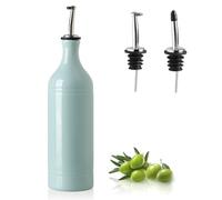 Sweejar Large Ceramic Olive Oil Dispenser Bottle, Opaque Oil Cruet Protects to Reduce Oxidation, Suitable For Storage Of Vinegar, Soy Sauce & Other Liquids, Pack of 1, 24 Fl Oz (Light Blue)