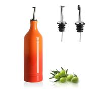 Sweejar Large Ceramic Olive Oil Dispenser Bottle, Opaque Oil Cruet Protects to Reduce Oxidation, Suitable for Storage Vinegar, Soy Sauce & Other Liquids, Pack of 1, 24 Fl Oz(Gradient Orange)