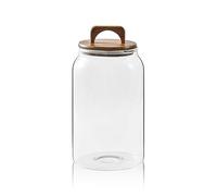 Sweejar Large Glass Candy Jars with Wooden Lids, 1 Gallon Glass Jar with Lid, Sugar/Flour Storage Containers, Big Glass Canisters with Airtight Lid, 1 Pack