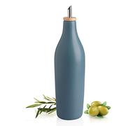 Sweejar Matte Ceramic Olive Oil Dispenser Bottle with Spout, 17 Oz Oil Dispenser for Kitchen Counter, Opaque Oil Cruet for EVOO, Vinegar, Avocado Oil Container for Cooking, Pack of 1 (Fog blue)