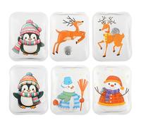 Sweelov 6pcs Hand Warmers Pocket Warmer Kids Portable Reusable Pocket Heating Pad Finger Warmer for Outdoor Camping Hiking Mountaineering, Gift for Women Winter Christmas, Penguin/Deer/Snowman Pattern