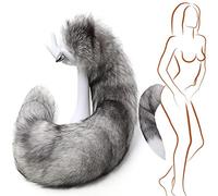 Sweeoty Polipo Butt Plug Fox Tail Detachable Multi-Function Real Fox Tail Fur Anal Plug Sexy Adult Toy Fashion Butt Stainless Steel Cosplay Sex Flirt Toys-35CM Tail||2.2CM Butt Plug
