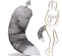 Sweeoty Polipo Butt Plug Fox Tail Detachable Multi-Function Real Fox Tail Fur Anal Plug Sexy Adult Toy Fashion Butt Stainless Steel Cosplay Sex Flirt Toys-35CM Tail||2.2CM Butt Plug