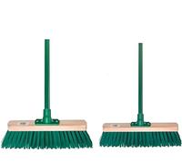 Sweeping Brush Head with Handle PVC Bristle Outdoor Broom Garden Sweeper GREEN (40cm)