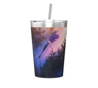 Sweeping on The Fly Printing conical Straw Thermos Cup, Insulated Straw Cup, Perfect for Gym use or Taking with You