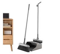 Sweeping Set - Floor Maintenance Tasks, High Reach Duster Tool, Lightweight Sturdy Aluminum, Advanced Bristle Technology Self Cleaning Comb Teeth, Household Cleaning Tool, Stand-Up Green & White