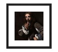 Sweerts Portrait Of Joseph Deutz Painting 8X8 Inch Square Wooden Framed Wall Art Print Picture with Mount Artery8 Black One Size
