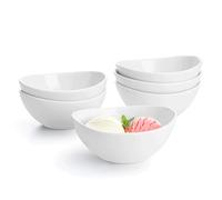 Sweese 1106 Porcelain Bowls - 10 Ounce for Ice Cream Dessert, Small Side Dishes - Set of 6, White