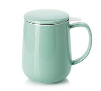 Sweese 20 OZ Porcelain Tea Mug with Infuser and Lid, Loose Leaf Tea Cup, Gifts for Tea Lover - Mint Green