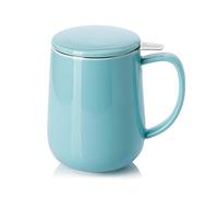 Sweese 20 OZ Porcelain Tea Mug with Infuser and Lid, Loose Leaf Tea Cup, Gifts for Tea Lover - Turquoise