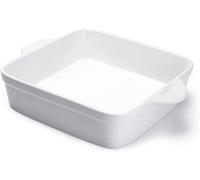 Sweese 8x8 inch Square Porcelain Baking Dish with Double Handles - Non-Stick Oven Casserole Pan for Brownie, Lasagna, Roasting - Great for Serving or Cooking