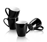 Sweese Porcelain Coffee Mugs - 16 Ounce (Top to the Rim) for Coffee, Latte, Tea, Cocoa, Set of 4, Black