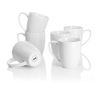Sweese Porcelain Mugs - 12 Ounce for Coffee, Tea, Mocha and Mulled Drinks - Set of 6, White
