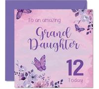 Sweet 12th Birthday Card for Granddaughter, Bright and Joyful