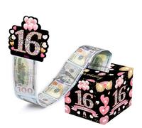 Sweet 16 Birthday Decorations - 16th Birthday Decorations, Happy Birthday Decorations, 16th Birthday Lottery Money Box Happy Birthday Cash Lottery Party, Happy 16th Birthday Money Box for Cash Gift