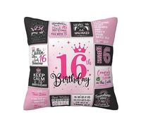 Sweet 16 Gifts for Girls, Gifts for 16 Year Old Girl, 16th Birthday Gifts for Girls, Sweet Sixteen Gift Ideas, Present for 16 Year Old Girl, 16th Birthday Decorations Throw Pillow Cover 18 X 18 Inch