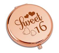 Sweet 16 Gifts for Girls Travel Compact Pocket Makeup Mirror for 16 Year Old Gifts Daughter Granddaughter Friends Sister Turning 16 Birthday Gifts Teens Birthday Gifts Folding Mini Pocket Mirror
