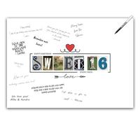 Sweet 16 Signature Card - Large Guest Book Alternative Poster for Him or Her. Sweet 16 Birthday Party Decoration Supplies. Wall Art Decor for Boys or Girls. A3 Party Poster