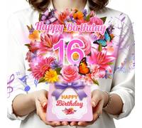 Sweet 16th Birthday Cards, 3D Music & Lights Birthday Card for 16th Girls