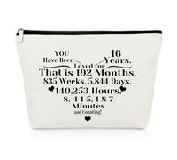 Sweet 16th Birthday Gifts Makeup Bag Inspirational Gifts for Daughter Granddaughter Sister Sweet Sixteen Gifts Friendship Gift 16 Year Old Girl Gifts Travel Cosmetic Bag 16 Birthday Party Girl Gifts