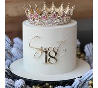 Sweet 18 Birthday Cake Topper, Acrylic Gold Mirror 18th Happy Birthday Cake Topper Sweet 18 Cake Decoration Girl's 18th Birthday Party Supplies
