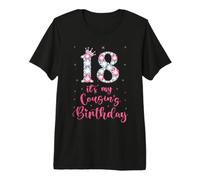 Sweet 18 It's My Cousin's Birthday Pink Crown 18 Years Old Premium T-Shirt