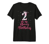 Sweet 2 It's My Niece's Birthday Pink Crown 2 Years Old Premium T-Shirt