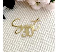Sweet 30 Cake Topper, Acrylic Gold 30th Birthday Cake Pick for Women Cheers to Thirty Years Old 30th Anniversary Party Cake Decorations Sign Supplies (30 gold)