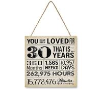 Sweet 30Th Birthday Wooden Hanging Sign Decor,Vintage You Have Been Loved For 30 Years Wooden Hanging Signfor Home Shelf Bedroom Wood Plaque Sign Wall Hanging,Rustic Birthday Gift Sign Decor For Men