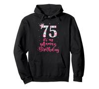 Sweet 75 It's My Mama's Birthday Pink Crown 75 Years Old Pullover Hoodie