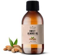 Sweet Almond Oil 200ml - Almond Oil for Skin, Hair, Nails, Cuticles, Ears, Face, Body, Stretch Marks, Aromatherapy - Pure & Natural Massage Carrier Oil Cold Pressed, Food Grade, Vegan & UK Made